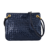 Vintage Intrecciato Shoulder Bag, &pound;350, Handbags, Blue, Leather, Front view